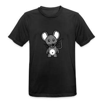 Mouse - Men's Breathable T-Shirt - black - Front - AI Model Male 178 light (178cm)