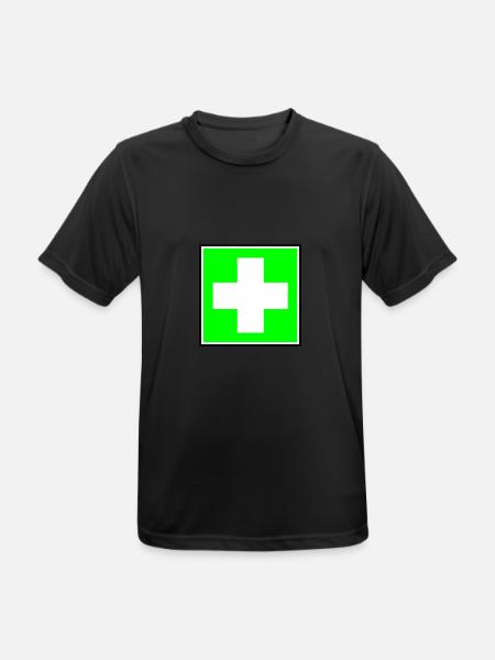 First Aid Cross - Men's Breathable T-Shirt - black