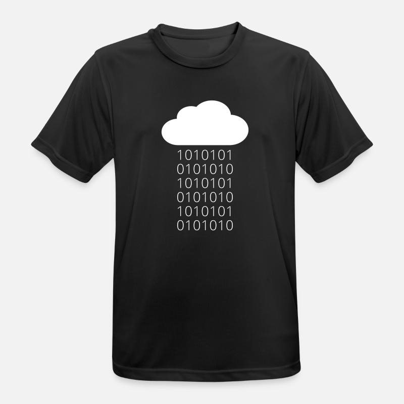 Cloud Data Rain Binary - Men's Breathable T-Shirt - black