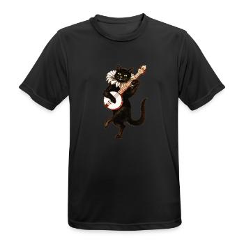 chat - T-shirt respirant Homme - noir - Devant - AI Model Male 178 light (178cm)
