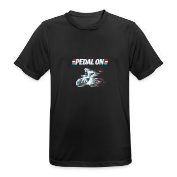 Sei ein Biker - Pedal On - Männer T-Shirt atmungsaktiv - Schwarz - Vorne - AI Model Male 178 light (178cm)