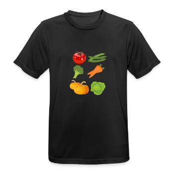 tomate tomates tomate légume vegetables7 - T-shirt respirant Homme - noir - Devant - AI Model Male 178 light (178cm)