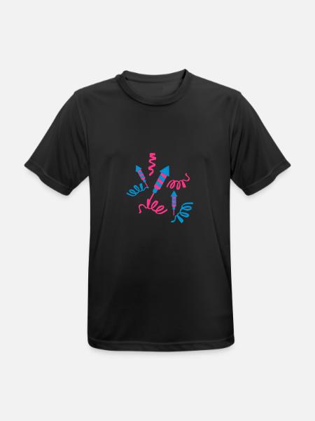 Feuerwerk Party - Männer T-Shirt atmungsaktiv - Schwarz