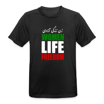 Women life freedom - Männer T-Shirt atmungsaktiv - Schwarz - Vorne - AI Model Male 178 light (178cm)