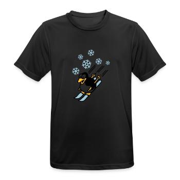 pinguin_ski_022011_d_3c - T-shirt respirant Homme - noir - Devant - AI Model Male 178 light (178cm)