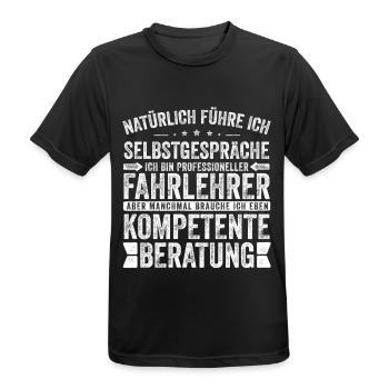 Fahrlehrer witziger Spruch für die Arbeit Beruf - Männer T-Shirt atmungsaktiv - Schwarz - Vorne - AI Model Male 178 light (178cm)