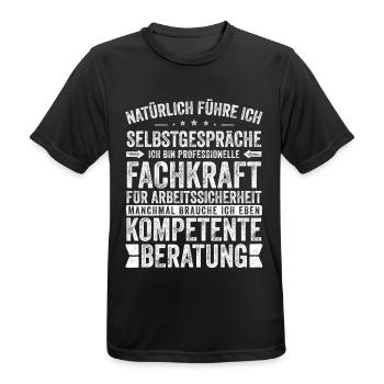 Sicherheitsfachkraft witziger Spruch für Arbeit - Männer T-Shirt atmungsaktiv - Schwarz - Vorne - AI Model Male 178 light (178cm)