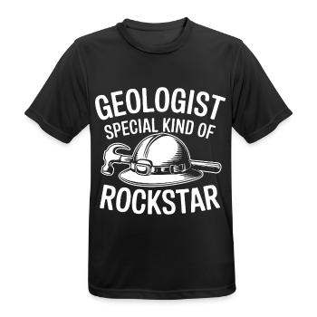 Geologists are just cool. Geologist's helmet - Men's Breathable T-Shirt - black - Front - AI Model Male 178 light (178cm)