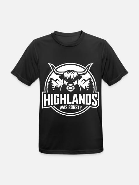 Highlands was sonst Schottisches Hochlandrind - Männer T-Shirt atmungsaktiv - Schwarz