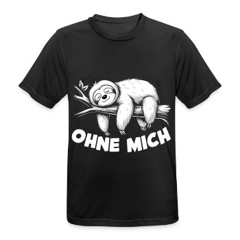 Süßes schläfriges Faultier ohne mich - Männer T-Shirt atmungsaktiv - Schwarz - Vorne - AI Model Male 178 light (178cm)