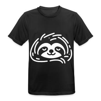 Cute Sleepy Sloth Stay Cool - Men's Breathable T-Shirt - black - Front - AI Model Male 178 light (178cm)