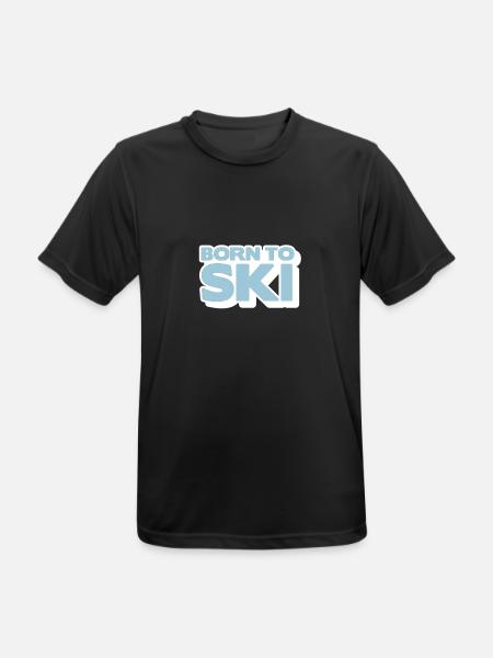 born to ski 2 col - Männer T-Shirt atmungsaktiv - Schwarz