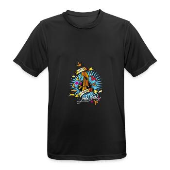 master of disaster white - Men's Breathable T-Shirt - black - Front - AI Model Male 178 light (178cm)