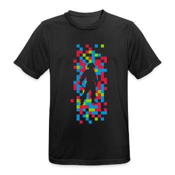 pirate tile pattern abstract motif graphic gift - Men's Breathable T-Shirt - black - Front - AI Model Male 178 light (178cm)