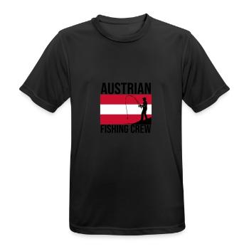 Chemise autrichienne de pêcheur - T-shirt respirant Homme - noir - Devant - AI Model Male 178 light (178cm)