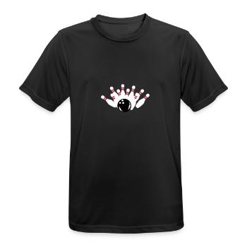 Bowling - Männer T-Shirt atmungsaktiv - Schwarz - Vorne - AI Model Male 178 light (178cm)