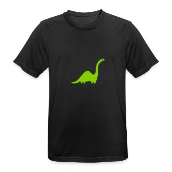 Dino Langhals - anpassbare Motivfarben - Männer T-Shirt atmungsaktiv - Schwarz - Vorne - AI Model Male 178 light (178cm)