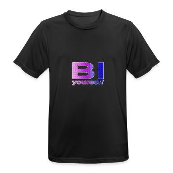 BI yourself - Männer T-Shirt atmungsaktiv - Schwarz - Vorne - AI Model Male 178 light (178cm)