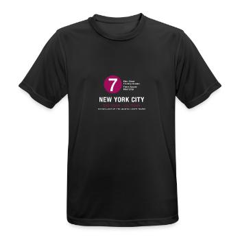 Les temps de New York, ville de métro 7 trains - T-shirt respirant Homme - noir - Devant - AI Model Male 178 light (178cm)