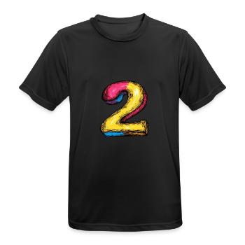 Bande dessinée à 2 chiffres - T-shirt respirant Homme - noir - Devant - AI Model Male 178 light (178cm)