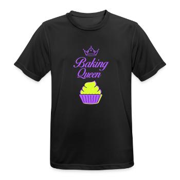 baking queen - Men's Breathable T-Shirt - black - Front - AI Model Male 178 light (178cm)