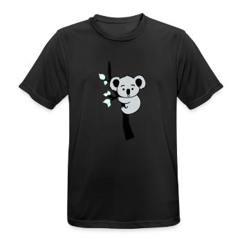 Koala Ours Bande Dessinée Arbre - T-shirt respirant Homme - noir - Devant - AI Model Male 178 light (178cm)
