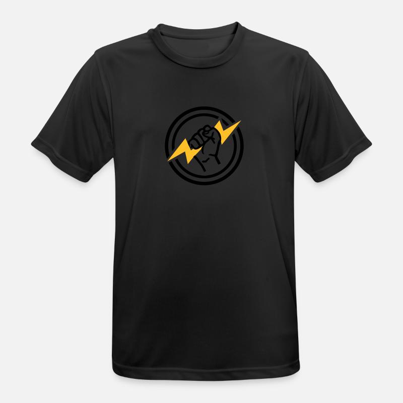 Blitz - Männer T-Shirt atmungsaktiv - Schwarz