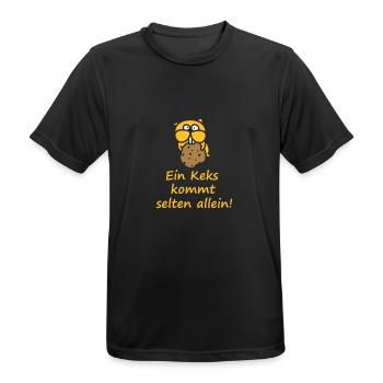 Biber mit Cookie - Männer T-Shirt atmungsaktiv - Schwarz - Vorne - AI Model Male 178 light (178cm)