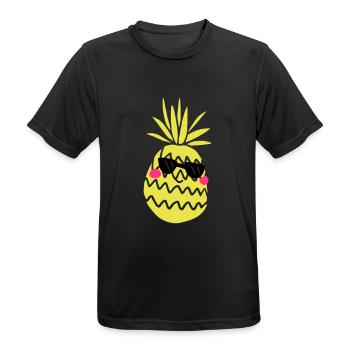 Ananas - Männer T-Shirt atmungsaktiv - Schwarz - Vorne - AI Model Male 178 light (178cm)
