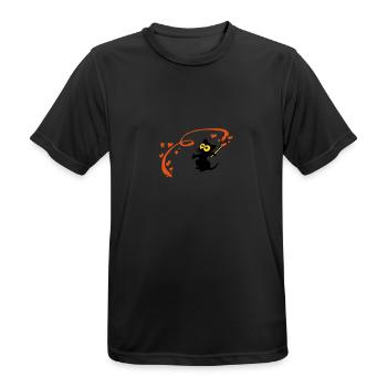 Kitten Malerin Georgia - Männer T-Shirt atmungsaktiv - Schwarz - Vorne - AI Model Male 178 light (178cm)