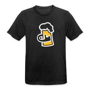 Beer (thumbs up) - Men's Breathable T-Shirt - black - Front - AI Model Male 178 light (178cm)