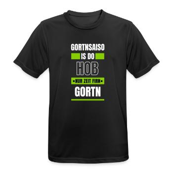Koi zeit... Gortnsaiso - bayerischer Spruch - Männer T-Shirt atmungsaktiv - Schwarz - Vorne - AI Model Male 178 light (178cm)