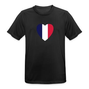 Variably Colored Heart (Vector) - Männer T-Shirt atmungsaktiv - Schwarz - Vorne - AI Model Male 178 light (178cm)
