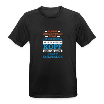 Urban Exploration Sportart - Männer T-Shirt atmungsaktiv - Schwarz - Vorne - AI Model Male 178 light (178cm)