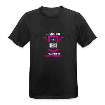 Urgentiste - T-shirt respirant Homme - noir - Devant - AI Model Male 178 light (178cm)