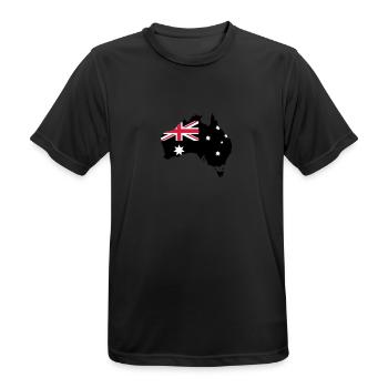 Australia - Men's Breathable T-Shirt - black - Front - AI Model Male 178 light (178cm)