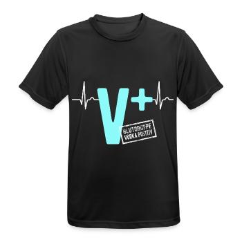 Blutgruppe Vodka Positiv - da steigt dein Puls - Männer T-Shirt atmungsaktiv - Schwarz - Vorne - AI Model Male 178 light (178cm)