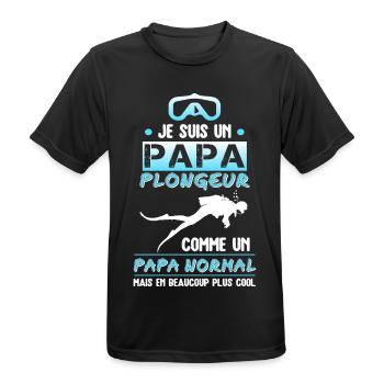 papa plongeur cadeau plongée sous marine - T-shirt respirant Homme - noir - Devant - AI Model Male 178 light (178cm)