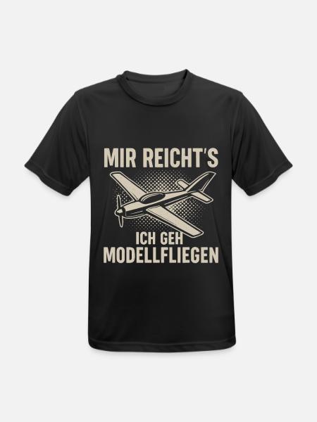 Mir reicht’s – Ich geh Modellfliegen - Männer T-Shirt atmungsaktiv - Schwarz