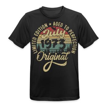 Geburtstag Juli 1973 juli 1973 July 1973 - Männer T-Shirt atmungsaktiv - Schwarz - Vorne - AI Model Male 178 light (178cm)