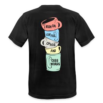 coffee - Men's Breathable T-Shirt - black - Back - AI Model Male 178 light (178cm)