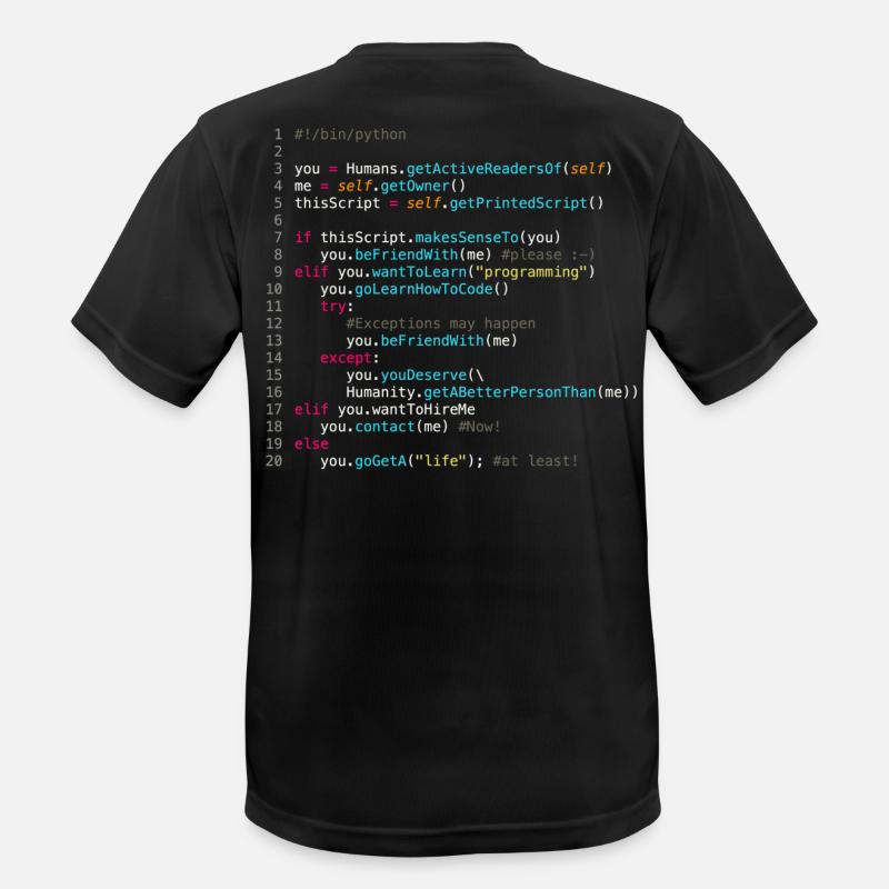Sei mit Programmierern befreundet (in Python) - Männer T-Shirt atmungsaktiv - Schwarz