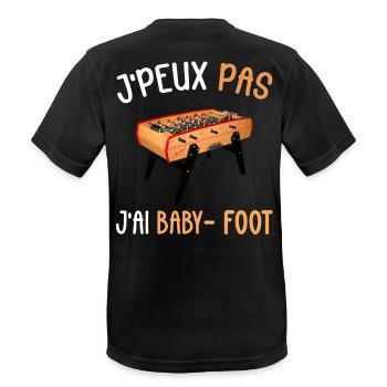 J'peux pas j'ai Baby - Foot - T-shirt respirant Homme - noir - Dos - AI Model Male 178 light (178cm)