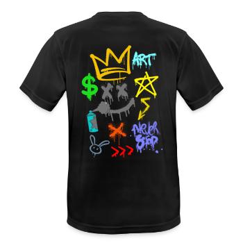 graffiti artist - wall art - urban spray - Men's Breathable T-Shirt - black - Back - AI Model Male 178 light (178cm)
