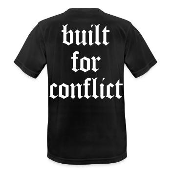 Built for Conflict - Bodybuilding & Gym - Männer T-Shirt atmungsaktiv - Schwarz - Hinten - AI Model Male 178 light (178cm)