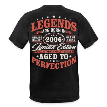 2006 Jahrgang Vintage Geburtstag Geschenk Retro - Männer T-Shirt atmungsaktiv - Schwarz - Hinten - AI Model Male 178 light (178cm)