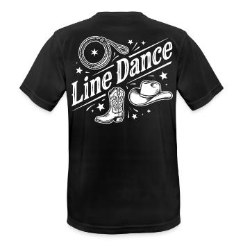 Line Dance Western Motiv - Männer T-Shirt atmungsaktiv - Schwarz - Hinten - AI Model Male 178 light (178cm)