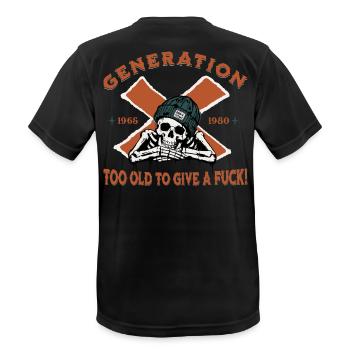 Generation X - Vintage Design - Männer T-Shirt atmungsaktiv - Schwarz - Hinten - AI Model Male 178 light (178cm)
