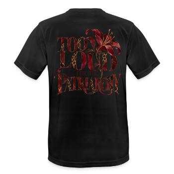 Too Loud For The Patriarchy - Männer T-Shirt atmungsaktiv - Schwarz - Hinten - AI Model Male 178 light (178cm)