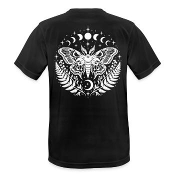 Mondschmetterling - Männer T-Shirt atmungsaktiv - Schwarz - Hinten - AI Model Male 178 light (178cm)